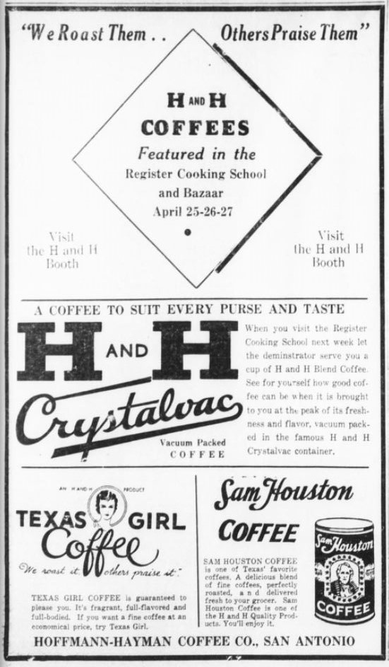 1934 Apr 20 San Antonio Register H and H